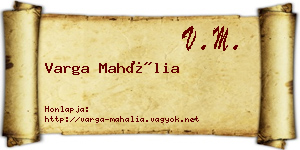 Varga Mahália névjegykártya